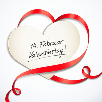 Herzförmige Schleife, Karte - Reminder Valentinstag