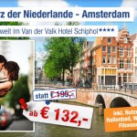 3 Tage Städtetrip Amsterdam zu zweit im 4 Sterne Van der Valk Schipohl inkl. Frühstück für 132€