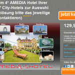 2 Übernachtungen zu zweit in einem von 7 AMEDIA City Hotels inkl. Frühstück für 129,99€