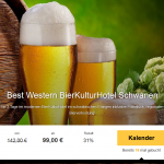 3 Tage Ehingen im 4 Sterne BEST WESTERN BierKultur Hotel mit Frühstück, Abendessen und Brauereiführung für 99€