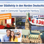 2 Übernachtungen zu zweit im 3 Sterne Commundo Tagungshotel Hamburg inklusive Frühstück für nur 139€