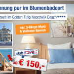 3 Tage an der niederländischen Nordsee im 4 Sterne Hotel inkl. Frühstück, Dinner und Wellness für 75€