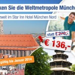 3 Tage München zu zweit im Hotel München Nord mit Frühstück für 136€ 