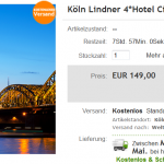 3 Tage Köln zu zweit im 4 Sterne Lindner Hotel City Plaza für 149€  