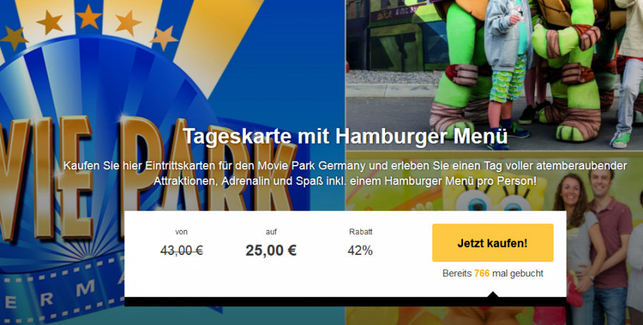 Wie Viel Kostet Ein Eintrittskarte In Movie Park Germany www.urlaubsdeal.net