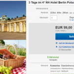 3 Tage zu zweit im 4 Sterne NH Hotel Berlin Postdam mit 2-Gang Menü für 99€