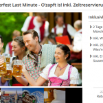 Oktoberfest Lastminute – 2 Tage im 4 Sterne Hotel mit Frühstück, Wies’n Zeltreservierung und 25€ Verzehrgutschein für 89€ 