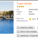 1 Woche Ibiza im 4 Sterne Tropic Garden mit Transfer für 260€